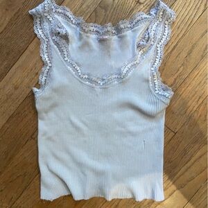 light purple tank top with lace